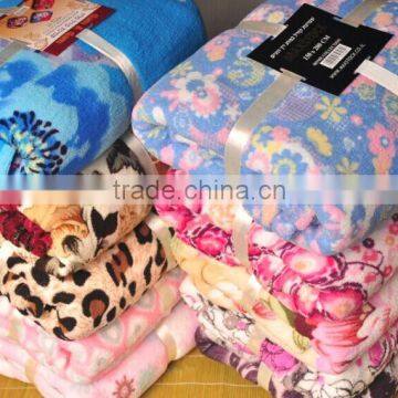 100% Polyester Printed Coral Fleece Blanket Throw