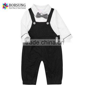 Latest 100% cotton carter baby clothes newborn kids long sleeve shirt match black plain overalls suit