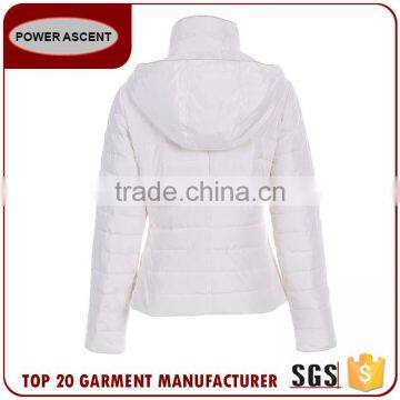 Hot Design Women Stand Collar Metal Zipper Hoody Padding Jacket photo-2