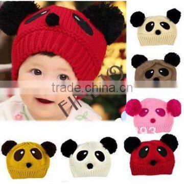 Cute Panda Pattern Baby Lovely Wool Knitting Hat 8189