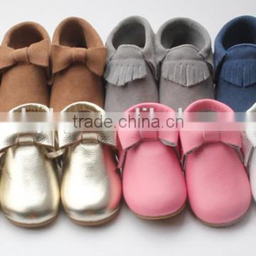 Fashion high quality skidproof toddler hard sole kids moccasins