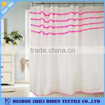 Hot Selling Wholesale 100% polyester Showerproof Curtains With Dyeing Tassel