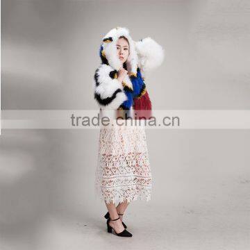 Myfur Wholesale Short Style Colorful Fox Fur Coat for Fashion Girls photo-3