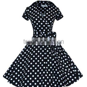Walson Women's 1950s V-neck Vintage Rockabilly Full Circle Dress photo-5