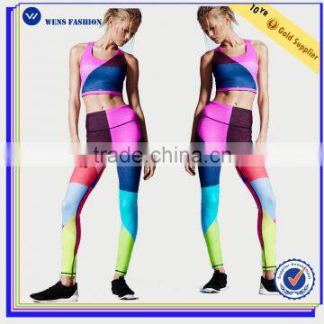 Flowering sublimation sportswear special design supplex athletic leggings