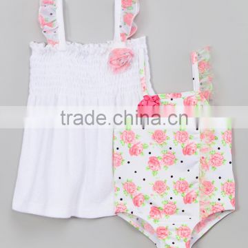 New Style Girl Beachwear With Pink Rose So Fancy One-Piece And Cover-Up Girl Swimsuit Girls Wear G-NP-TR905-398