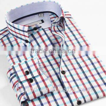 European stylish 100% cotton check new model latest shirt designs for men 2016