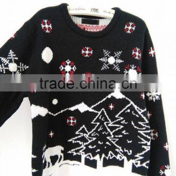 Christmas Knitting Reindeer Jacquard Winter Jumper Sweater for Ladies photo-2