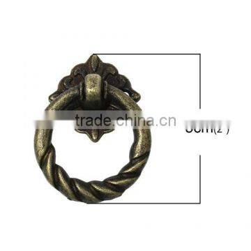 Antique Bronze Circle Ring Small Jewelry Wooden Box Case Cabinet Pull Handle Knobs photo-3