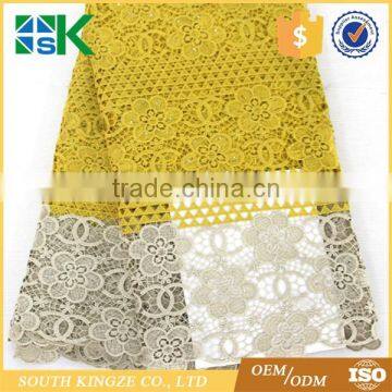 Fashion cheap price water soluble beaded guipure guangzhou african lace embroidery fabric