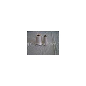 100% Raw White Virgin Polyester Spun Yarn , Automatic Cone