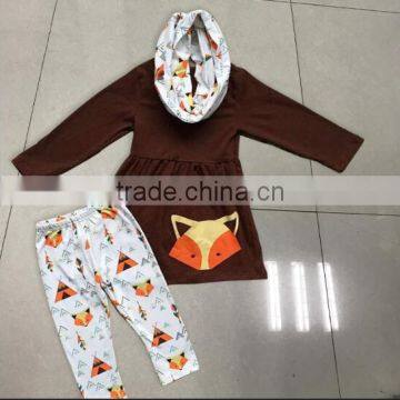 popular design fox embroidery wholesale wear clothes sets boutique clothing