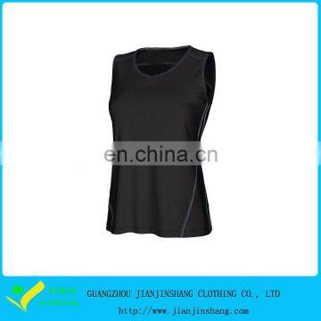 OEM Design Black Color Moistture Wicking Dry Fit Sleeveless Tops Wholesale