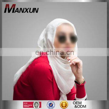 2017 Latest Design Muslim Hijab Turban Style Dubai Moroccan Popular White Chiffon Scraf