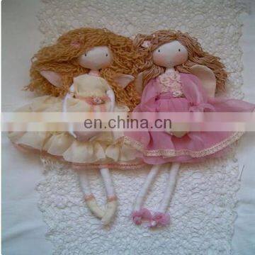 girl rag dolls. soft cloth doll, - polka dots dress