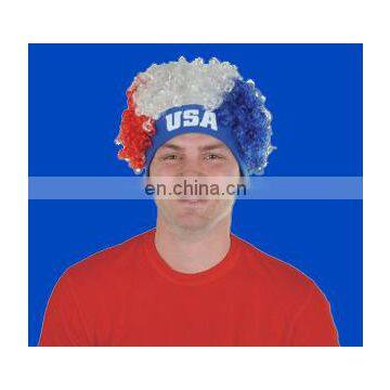 Wholesale colour basketball net hat headband wig hair