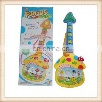 kids plastic cartoon mushroom electronic guitar toy