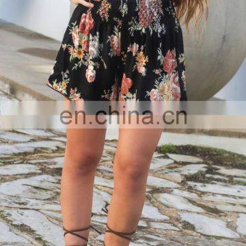 Floral Print Shorts Elastic Waistband Sexy Hot Beach Shorts Women photo-2