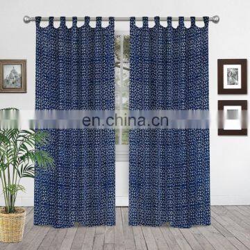 New Indian Handmade Hand-Block Printed Curtains Decor Art Window Usable Home Balcony Sheer