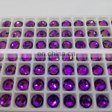 8mm purple velvet sew on crystal garment stones for wholesale