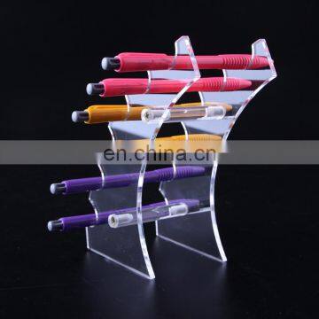 Eco-friendly Durable Desktop Acrylic Pen Display Rack For Stationery Retail Store