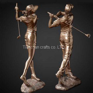 Handcraft Bronze Golf Statue, Lost Wax Casting Bronze Sport Style Statue photo-4