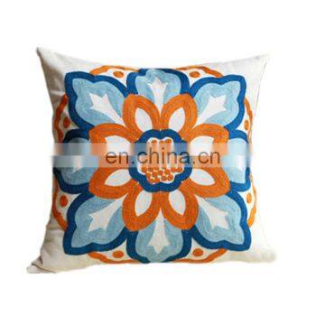 i@home Creative Flower Cotton Canvas Embroidered Sofa Pillow Cushion Cover