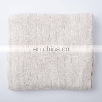 RAWHOUSE Hot Sale 100% Cotton Pure Design White Knit Blanket With Factory Price photo-3