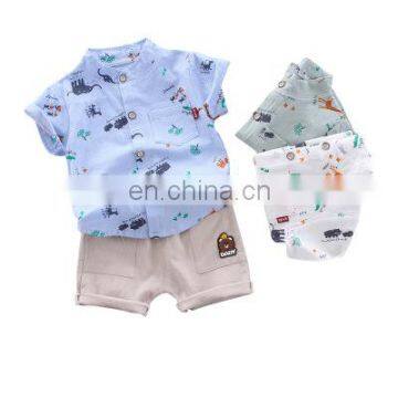 Baby Boy Clothing for Summer Infant Children Summer Soft Shirt + Shorts Child Costume 1 2 3 4 Years Kids Clothes Animal print