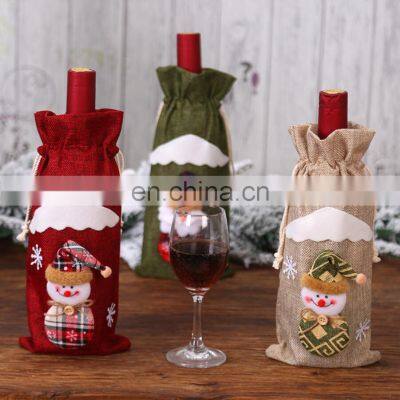 2020 Amazon Hot Sale Cheaper Christmas Snow Santa Wine Bottle Bags for Wine Decoration photo-4