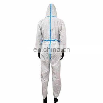 PPE Non Woven Protective Coverall Chemical Protection Coverall With Hood Full Body photo-2