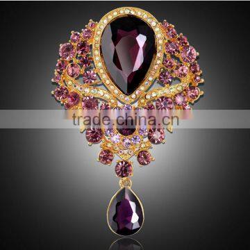 Wholsale Fashion Silver Gold Crystal Rhinestone Diamond Pearl Sherwani Brooch photo-4