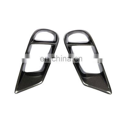 Carbon Fiber Front Bumper Air Vent Cover Trim Fog Lamp Mesh Grill Frame For Mercedes Benz CLS W218 Sport 2014-2017 photo-2