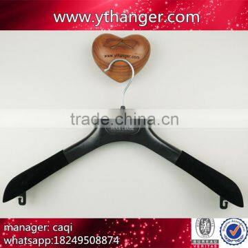 custom logo plastic clothes hanger suit plastic hanger with velvet shoulder                        
                                                                                Supplier's Choice