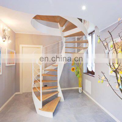Luxury Decorative Indoor Curved Staircase and Wood Oak Treads From China Foshan Stairs Supplier