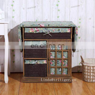 home wooden ironing table cheap decorative ironing board cabinet with basket drawers