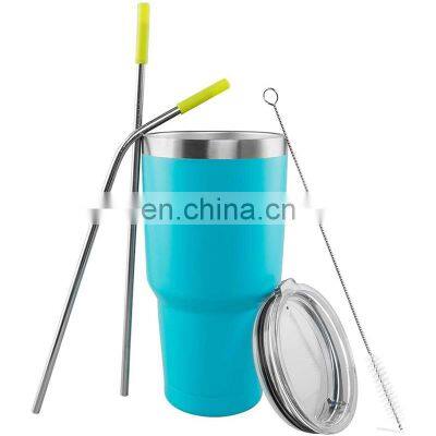 Food grade 30oz stainless steel sublimation vacuum insulated tumbler with straw and lid