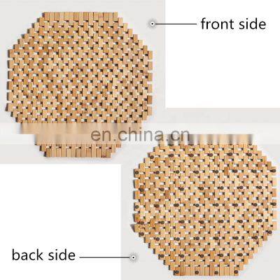 High Quality Natural Synthetic Wood Mat Non-Slip Environmental Friendly Bathroom Bamboo Floor Mat photo-4