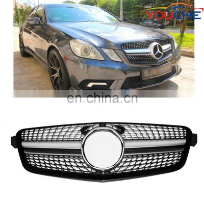 Diamond front bumper grille mesh for Mercedes Benz E class W212 pre facelift 2010-2013 ABS grill