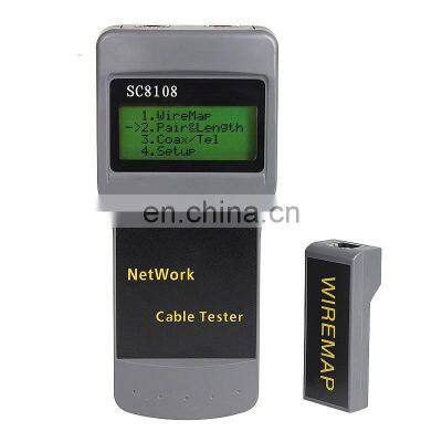 SC8108 RJ45 Network Cable Tester for LAN Phone Cable Meter with LCD Display