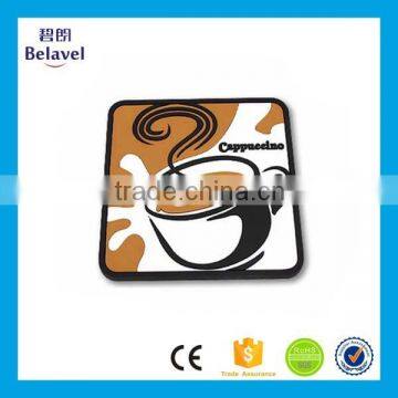 OEM coffe coaster square custom soft pvc rubber coaster