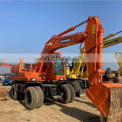 wheel excavator for road construction word doosan used excavator dh150 dh150-7 in high quality condition