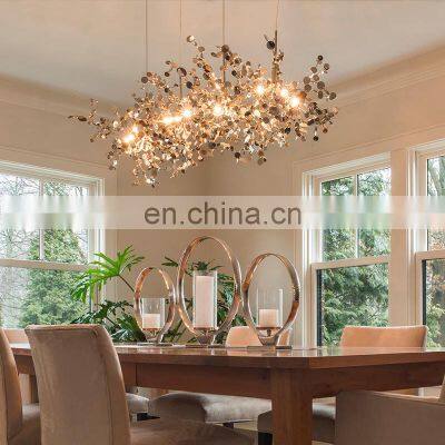 Indoor Dandelion Crystal Pendant Lights Luxury LED Gold Chandeliers Hanging Lamps photo-3