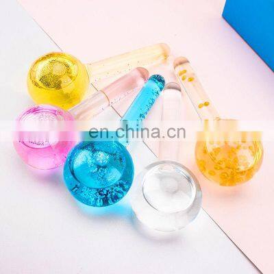Hot Selling Facial Massage Roller Magic Beauty Products Glass Ice Globe With Sequin For Massage Anti Aging photo-3