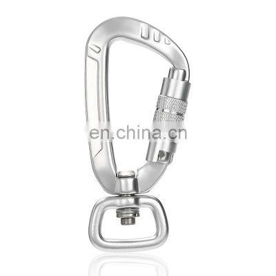 JRSGS Good 4KN Colorful Auto Locking Aluminum Swivel Carabiner Snap Hook For Dog Leash 7801D2TN