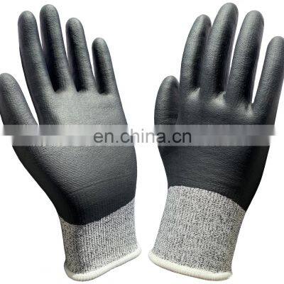 13 Gauge HPPE coated Foam Nitrile Fully Coated Oil and Gas Cut Resistant Work Gloves