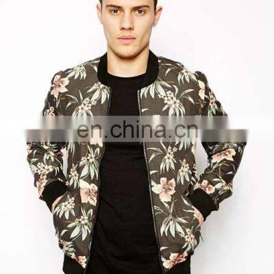 Custom Fashion Floral Print Bomber Jacket Bomber Jacket for Men Women photo-4