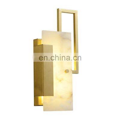 Living Room Bedroom Bedside Wall Lamp Modern Alabaster Copper Wall Lamps photo-2