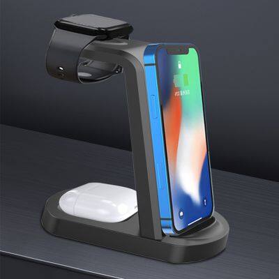 Fast 15w 3 In1 3 in 1 Wireless Charger Stand Charging Station Dock for IPhone photo-3