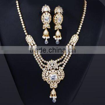 Newest Trending Item African Look Wedding Luxury Set CZ Pearl Jewelry Set photo-3